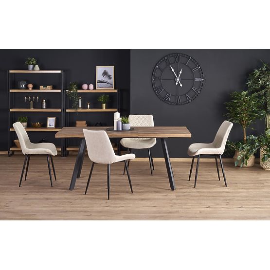 Masa extensibilă BERLIN 140-180 cm, blat - nuc, cadru - negru (2p=1buc)