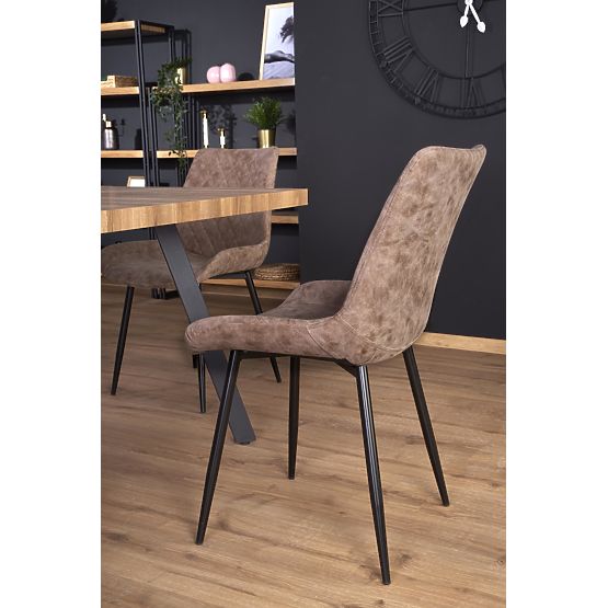 Masa extensibilă BERLIN 140-180 cm, blat - nuc, cadru - negru (2p=1buc)