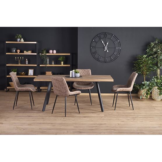 Masa extensibilă BERLIN 140-180 cm, blat - nuc, cadru - negru (2p=1buc)