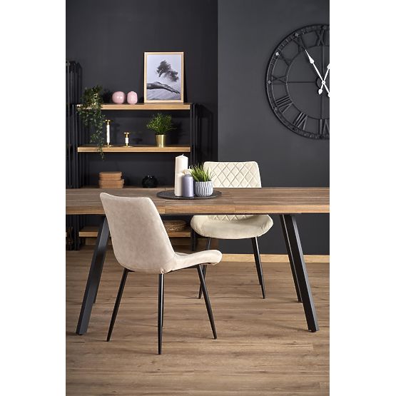 Masa extensibilă BERLIN 140-180 cm, blat - nuc, cadru - negru (2p=1buc)