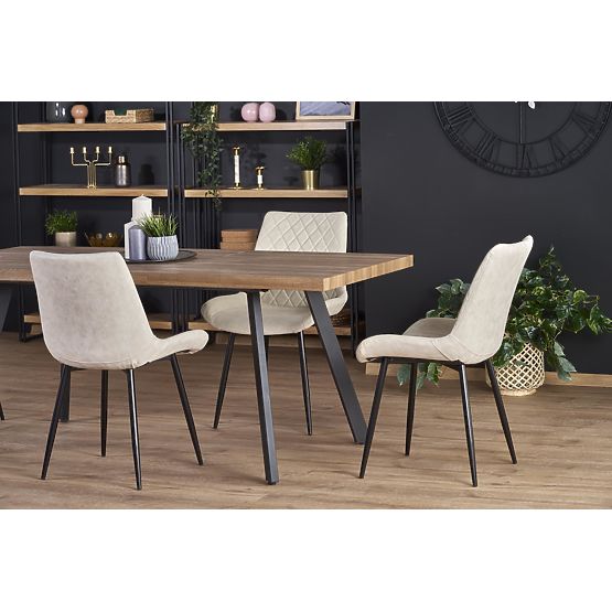 Masa extensibilă BERLIN 140-180 cm, blat - nuc, cadru - negru (2p=1buc)