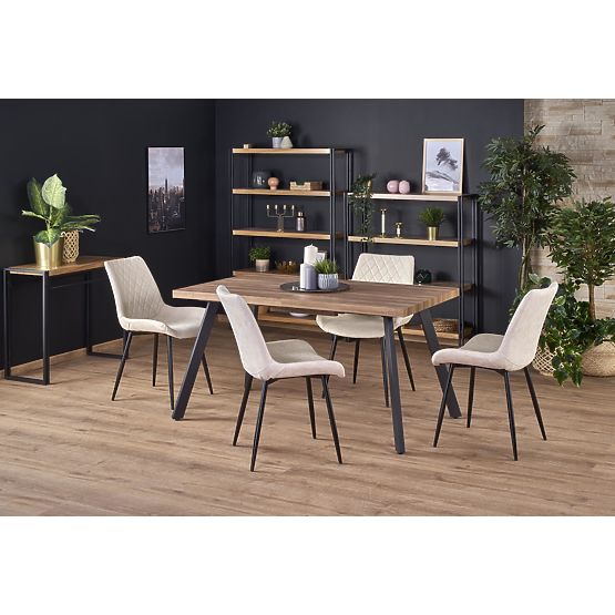 Masa extensibilă BERLIN 140-180 cm, blat - nuc, cadru - negru (2p=1buc)