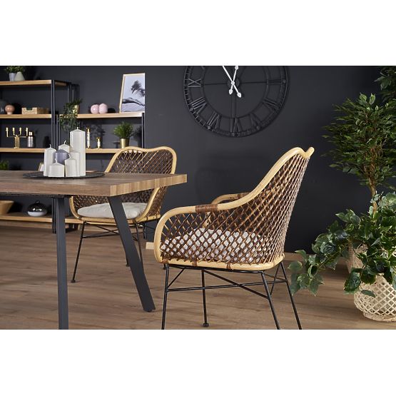 Masa extensibilă BERLIN 140-180 cm, blat - nuc, cadru - negru (2p=1buc)