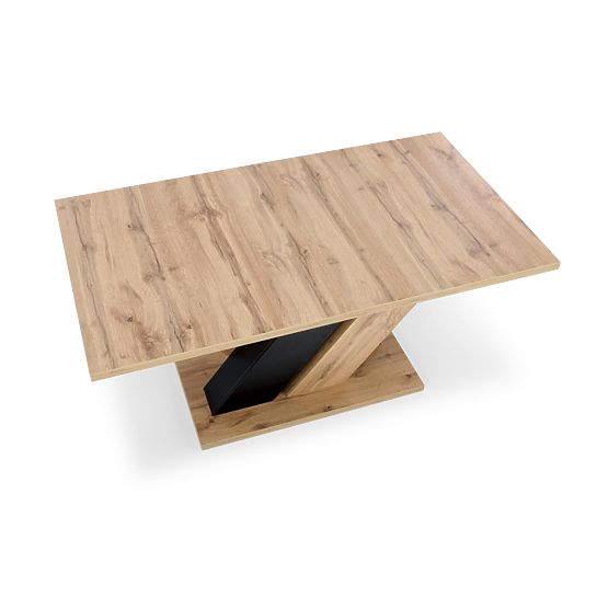 Masa extensibilă BRANDON 160-200/90 cm stejar wotan/negru