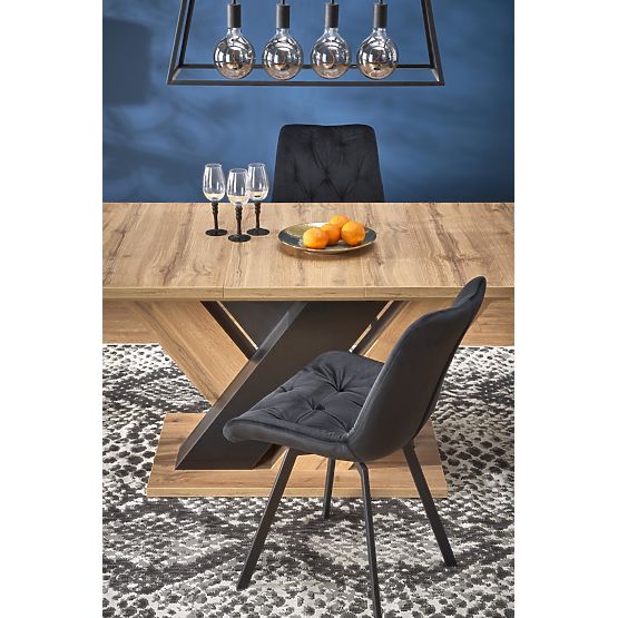 Masa extensibilă BRANDON 160-200/90 cm stejar wotan/negru