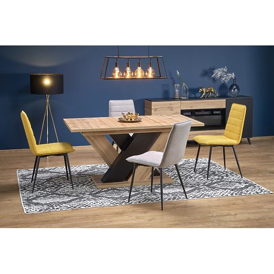 Masa extensibilă BRANDON 160-200/90 cm stejar wotan/negru