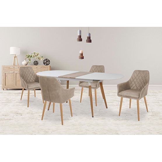 Masa extensibilă CALIBER alb / stejar san remo (1p=1buc)