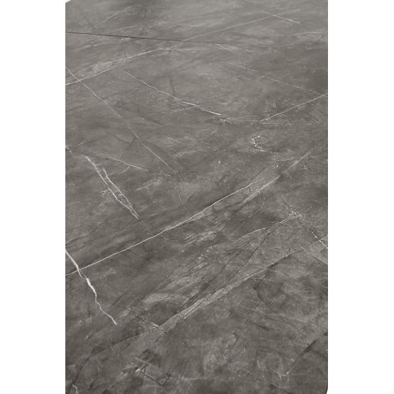 Masa extensibilă CHARLES, blat - marmură gri, picioare - negre