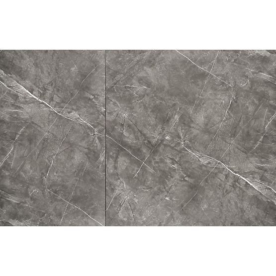 Masa extensibilă CHARLES, blat - marmură gri, picioare - negre