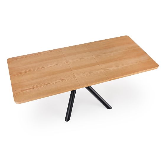 Masa extensibilă DERRICK stejar natural / negru (2p=1buc)