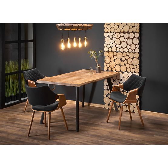 Masă extensibilă DICKSON 120-180/80 cm, blat - natural, picioare - negre (2p=1buc)