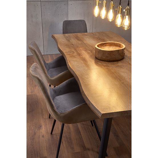 Masă extensibilă DICKSON 120-180/80 cm, blat - natural, picioare - negre (2p=1buc)