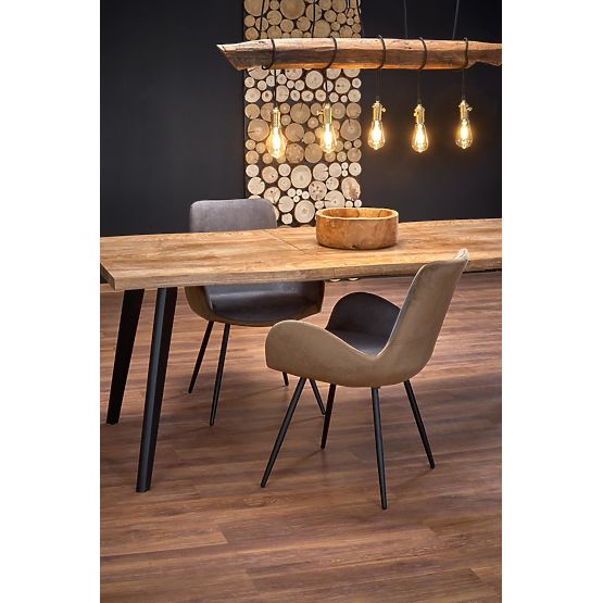 Masă extensibilă DICKSON 120-180/80 cm, blat - natural, picioare - negre (2p=1buc)