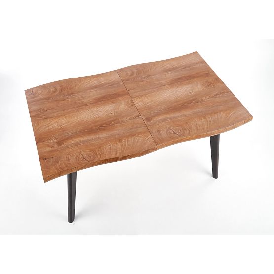 Masă extensibilă DICKSON 120-180/80 cm, blat - natural, picioare - negre (2p=1buc)