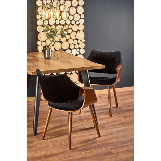 Masă extensibilă DICKSON 120-180/80 cm, blat - natural, picioare - negre (2p=1buc)