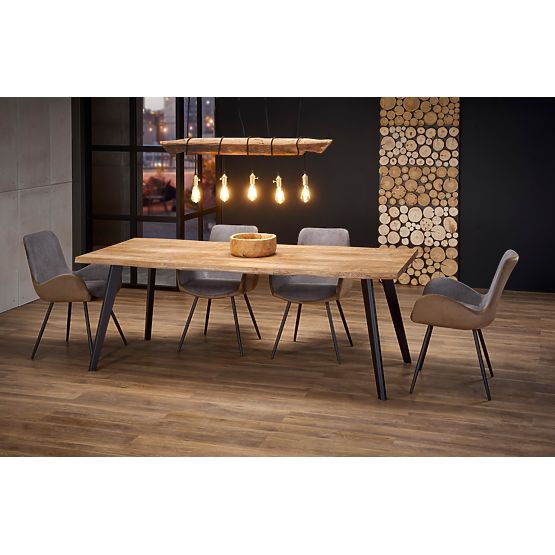 Masă extensibilă DICKSON 120-180/80 cm, blat - natural, picioare - negre (2p=1buc)