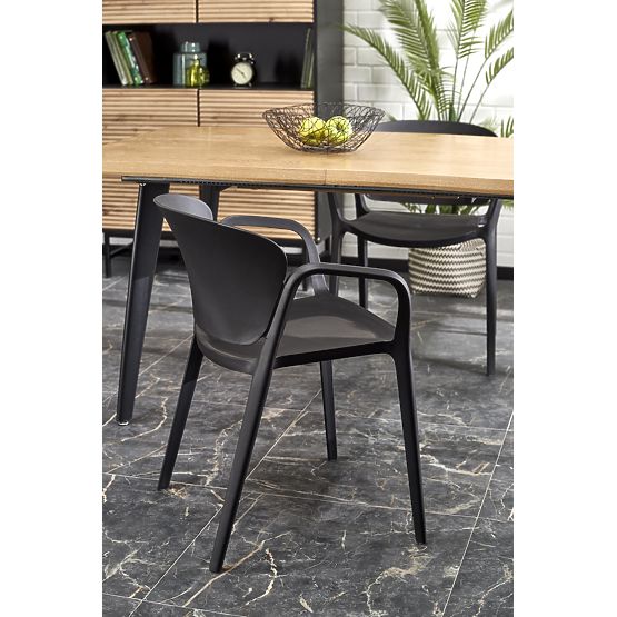 Masa extensibilă DICKSON 2 150-210/90 cm, blat - natural, picioare - negre (2p=1buc)