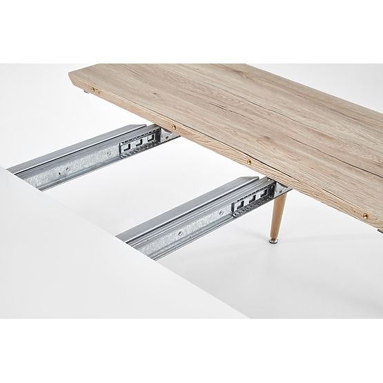 Masa extensibilă EDWARD alb / stejar san remo (2p=1buc)