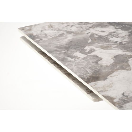 Masa extensibilă FERNANDO, blat - marmură albă, picioare - negre (3p=1buc)