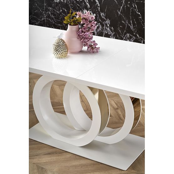 Masa extensibilă GALARDO, alb / auriu (3p=1buc)