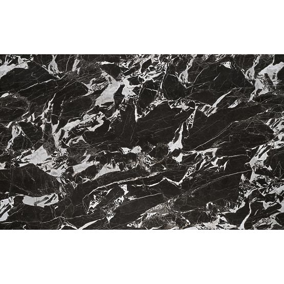 Masa extensibilă HILARIO, blat - marmură neagră, picioare - negre (3p=1buc)