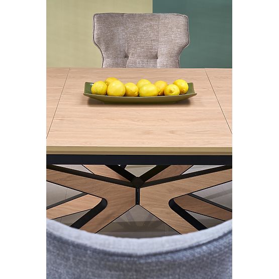 Masă extensibilă JAMES, natural/negru (2p=1buc)