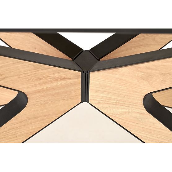 Masă extensibilă JAMES, natural/negru (2p=1buc)