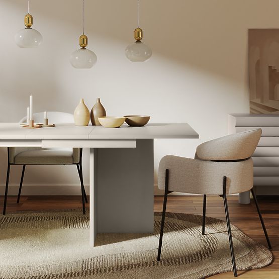 Masa extensibilă Jose 140-200 cm, dreptunghiulară, cașmir