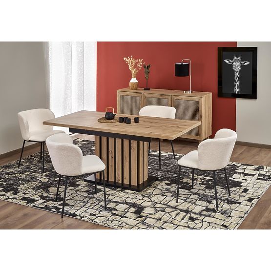 Masa extensibilă LAMELLO 160-210/90 cm stejar artisan/negru
