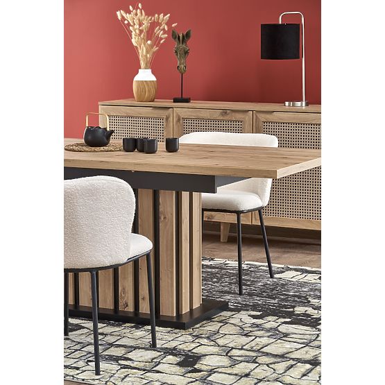 Masa extensibilă LAMELLO 160-210/90 cm stejar artisan/negru