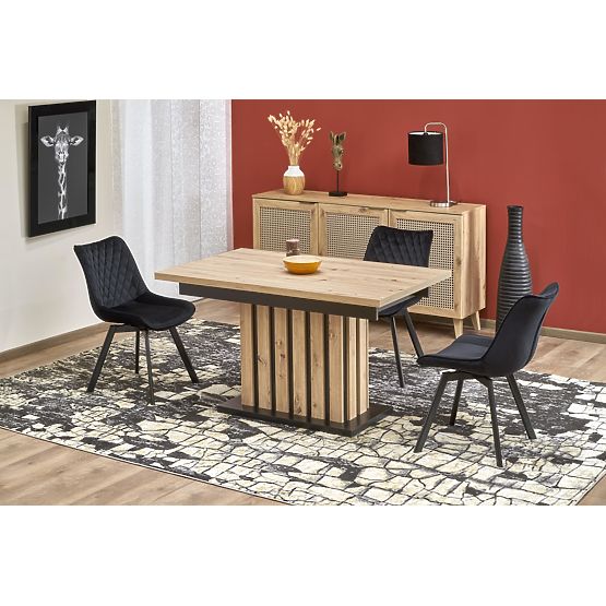 Masa extensibilă LAMELLO 160-210/90 cm stejar artisan/negru