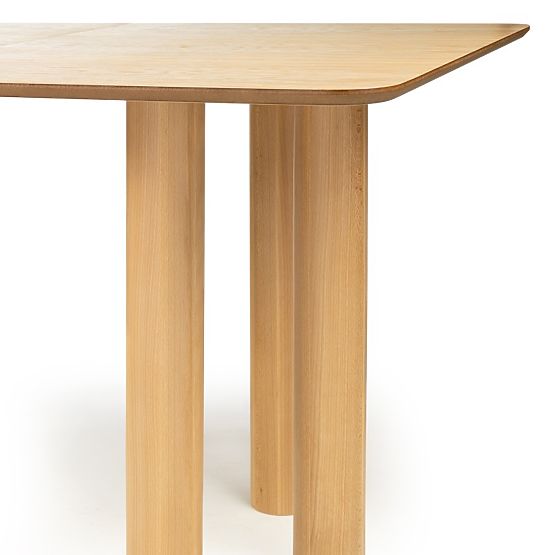 Masa extensibilă Loa 140-200 cm, furnir de stejar, natural, lemn de fag, rotunjit