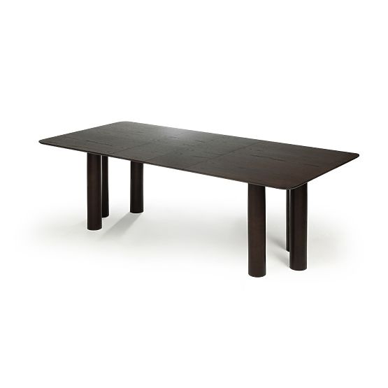 Masa extensibilă Loa 140-200 cm, furnir de stejar, nuc, lemn de fag, rotunjit