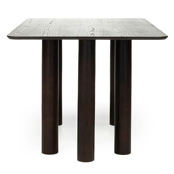 Masa extensibilă Loa 140-200 cm, furnir de stejar, nuc, lemn de fag, rotunjit