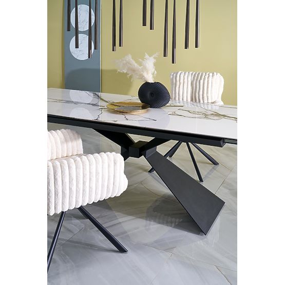 Masa extensibilă LUCIANO, blat: marmură albă (2p=1buc)