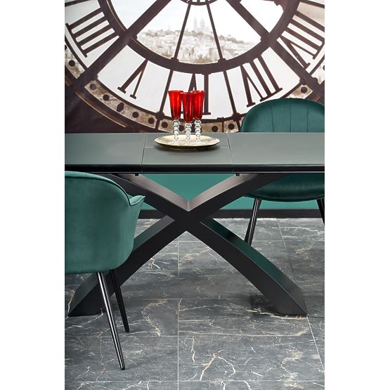 Masa extensibilă SILVESTRO blat - gri închis, picior - negru