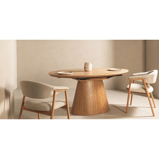 Masa extensibilă Solan 160-200 cm, ovală, naturală