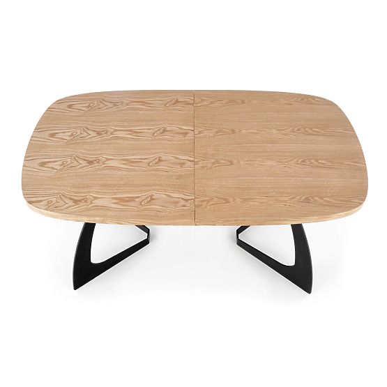 Masa extensibilă VELDON, blat - stejar natural, picioare - negre (2p=1buc)