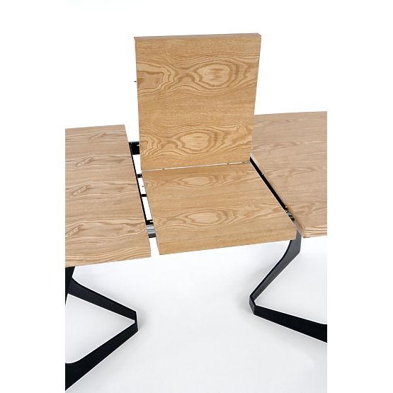 Masa extensibilă VELDON, blat - stejar natural, picioare - negre (2p=1buc)