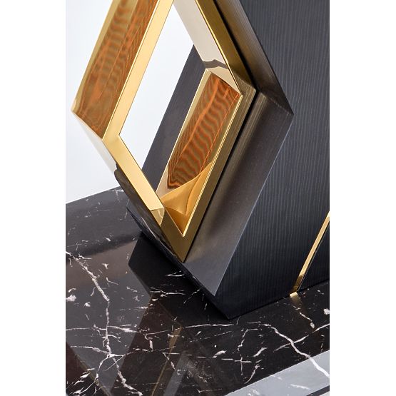 Masa extensibilă VINCENZO blat: marmură albă, picior negru/auriu (3p=1buc)