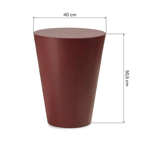 Masă laterală Eclipso, 40 cm, maro-bordo, lucioasă