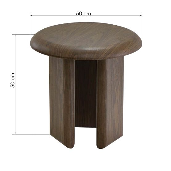 Masă laterală Keo 50 cm, nuc închis