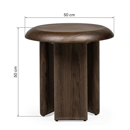 Masă laterală Keo 50 cm, nuc închis