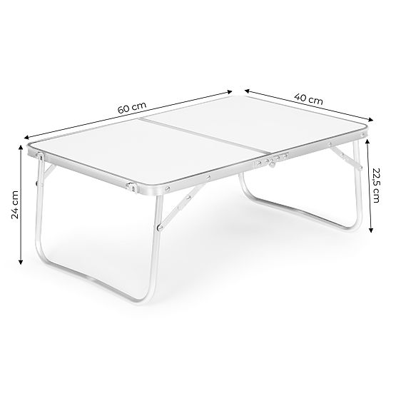 Masa mică de picnic pliabilă pentru turiști 60x40 cm albă MultiGarden