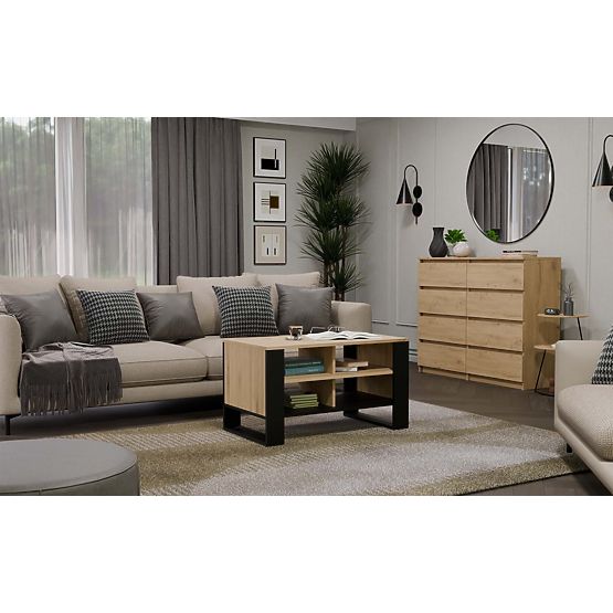 Masă Modernă 4P Stejar Artisan Negru