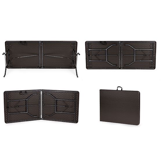 Masă pliabilă de banchet de grădină catering 180 cm ratan ModernHome