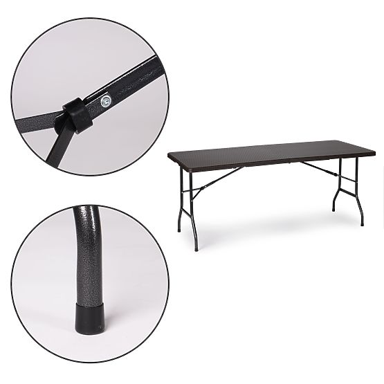 Masă pliabilă de banchet de grădină catering 180 cm ratan ModernHome