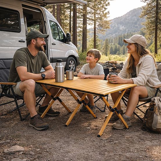 Masă pliabilă turistică 120x60 cm camping cu geantă MultiGarden