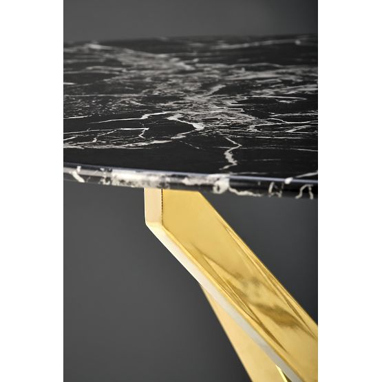 Masa RAYMOND 2, blat - marmură neagră, picioare - aurii (2p=1buc)
