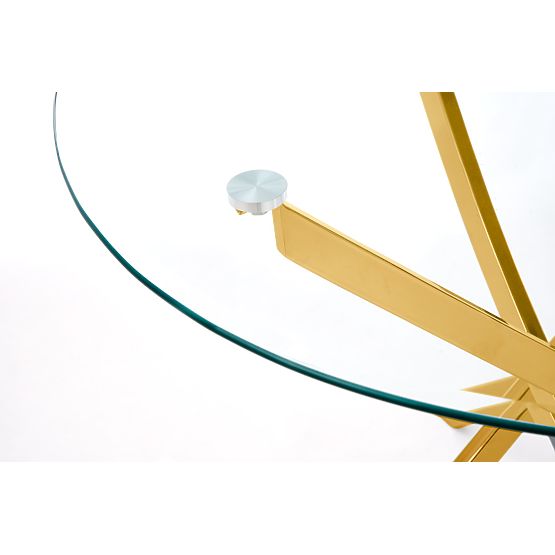 Masa RAYMOND, blat - transparent, picioare - aurii (2p=1buc)